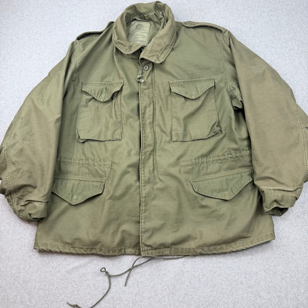 Vintage US Military M65 Field Jacket XL OG-107 Submarine Torpedo Facility Coat